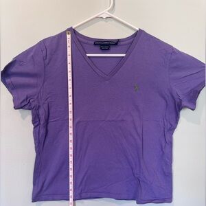Ralph Lauren Lavender V-Neck Cotton Tee
